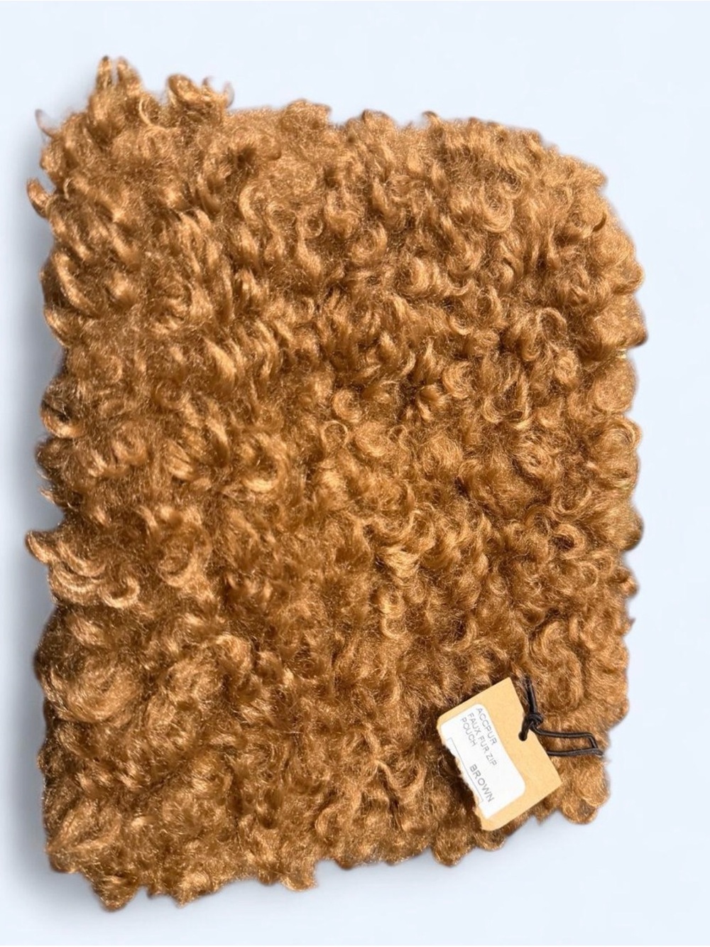 Mini Faux Curly Shearling Faux Fur Bag - Brown